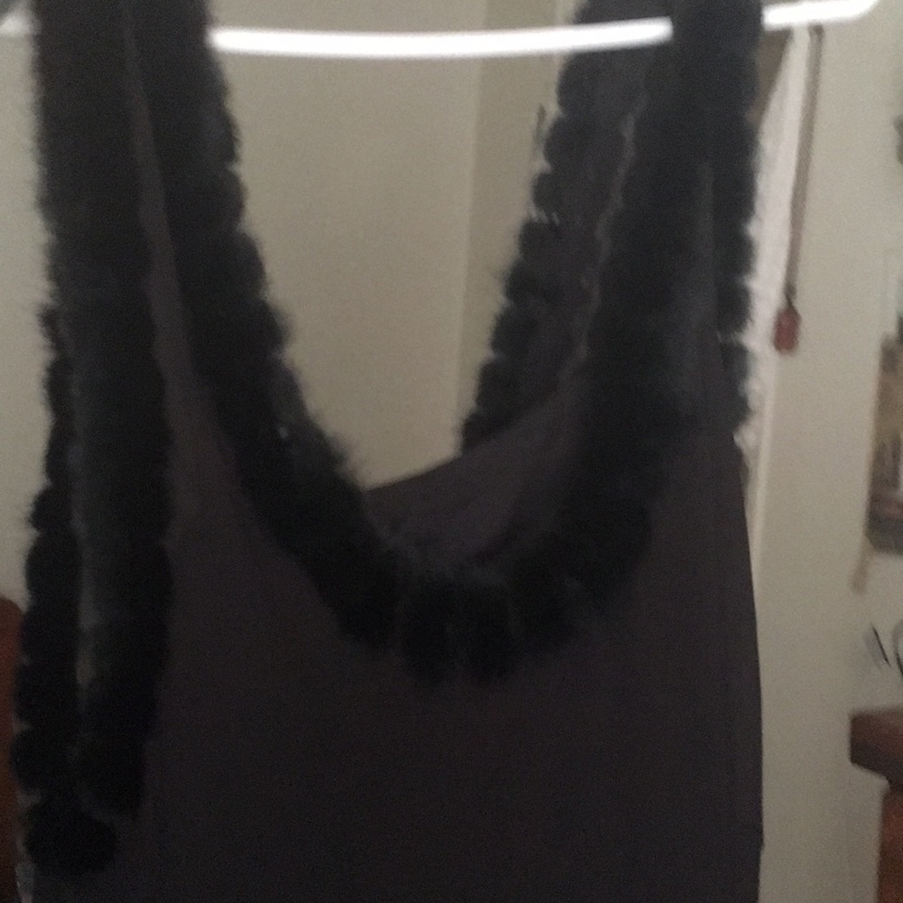 Last Chance CHANEL Silk Train Gown mink fur sz 42